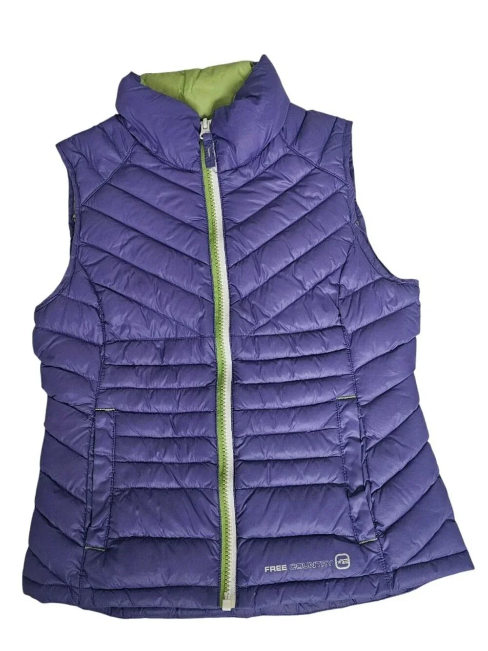 Free Country Purple Sleeveless Puffer Down Quilted Snow Ski Vest Girl's S (7/8)